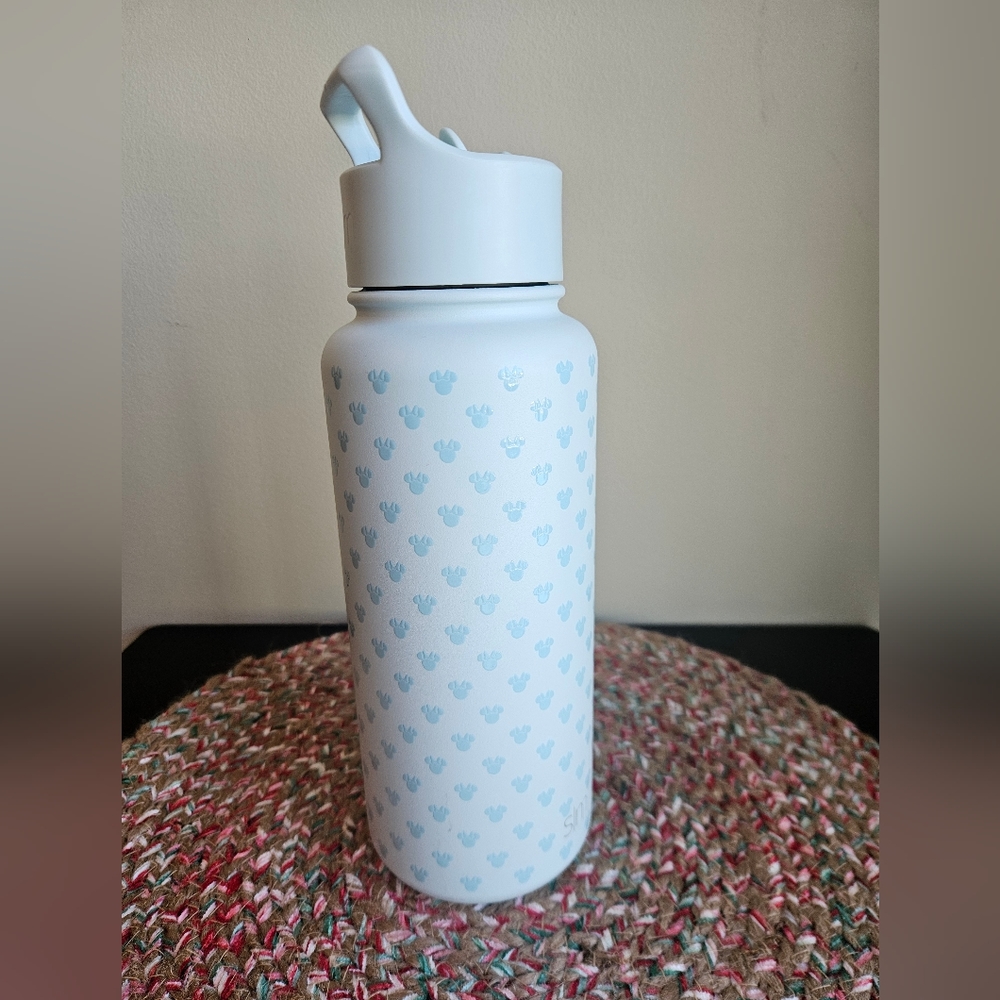 Minnie Mouse Patterned Blue Water Bottle By Simple Modern